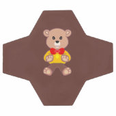Cute Bowtie Teddy Bear Brown Soccer Ball (Plat)