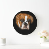 Cute Boxer Chien Portrait Horloge murale (Maison)