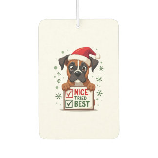 Cute Boxer dog Dog Christmas Nice Tried my Best  ( Luchtverfrisser