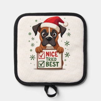 Cute Boxer dog Dog Christmas Nice Tried my Best  ( Pannenlap