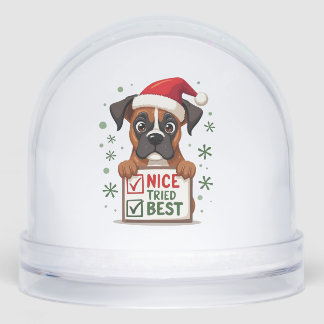 Cute Boxer dog Dog Christmas Nice Tried my Best  ( Sneeuwbol
