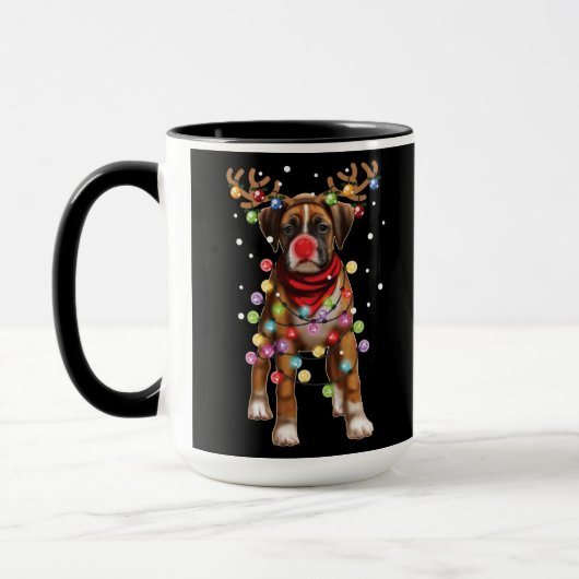 Cute Boxer Dog Funny kerstfeestcadeaus Mok (Links)