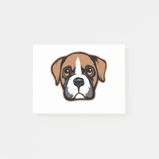 Cute Boxer Dog Puppy Portret Tekening Post-it® Notes (Voorkant)
