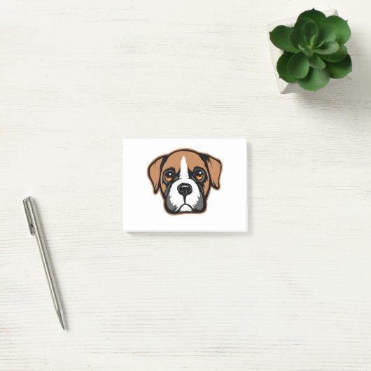 Cute Boxer Dog Puppy Portret Tekening Post-it® Notes (Kantoor)
