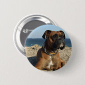 Cute Boxer Dog Round Button (Voorkant /achterkant)