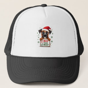 Cute Boxer hond Honden Kerst Leuk Doe mijn best ( Trucker Pet