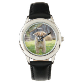 Cute Boxer Puppy Kid's Personalized Horloge
