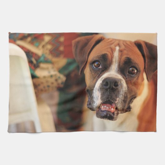 Cute Boxer Theedoek (Horizontaal)