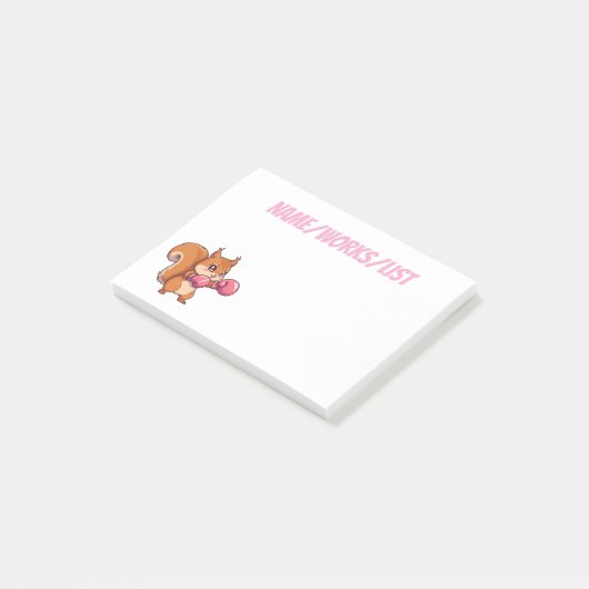 Cute Boxing Squirrel Funny Post-it® Notes (Schuin)