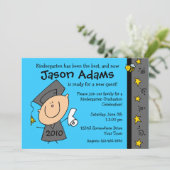 Cute Boy Aangepaste Graduation Invitations Kaart (Staand voorkant)