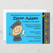 Cute Boy Aangepaste Graduation Invitations Kaart (Voorkant / Achterkant)