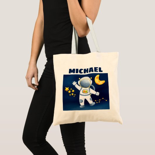 Cute Boy Astronaut dans le Sac fourre-tout spatial (Devant (produit))