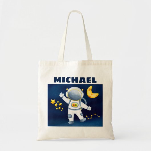 Cute Boy Astronaut dans le Sac fourre-tout spatial (Devant)