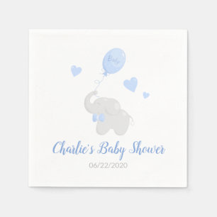 Cute Boy Baby shower Elephant Balloon Napkin Servet