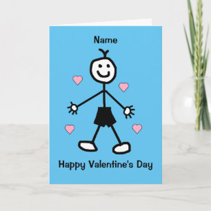 Cute Boy Blue Valentijns Card Kaart