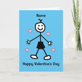Cute Boy Blue Valentijns Card Kaart