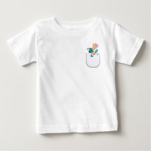 Cute Boy die I Vector Pocket Design T-Shirt zoekt