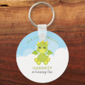 Cute Boy Dragon 1st Birthday Sleutelhanger (Voorkant)