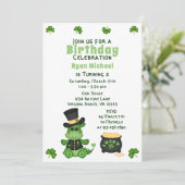 Cute Boy Dragon met Pot of Gold Irish Birthday Kaart (Staand voorkant)