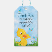 Cute Boy Ducking and Butterfly Baby shower Favor Cadeaulabel (Voorkant)