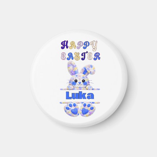 Cute Boy Easter Bunny Personalize Magneet (Voorkant)