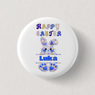Cute Boy Easter Bunny Personalize Ronde Button 3,2 Cm