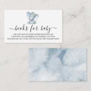 Cute Boy Elephant Books for Baby shower Request Informatiekaartje