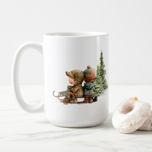 Cute Boy & Girl Mug (Avec donut)