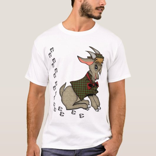 Cute Boy Goat met Bowtie T-shirt (Voorkant)