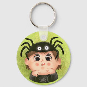 Cute boy in een spincostuum Paper Borden Sleutelhanger