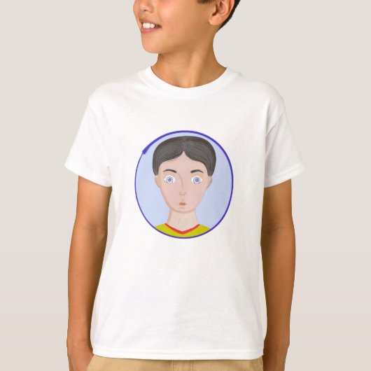 Cute Boy met enorme ogen T-shirt (Voorkant)