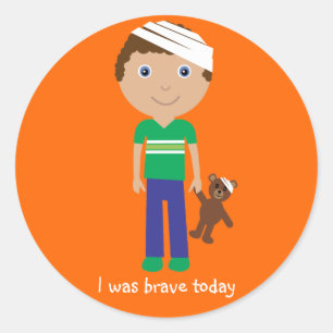 Cute Boy met gebandage was ik vandaag een moedige  Ronde Sticker