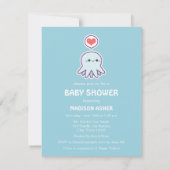 Cute Boy Octopus Baby Shower Invitations Kaart (Achterkant)