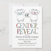 Cute Boy of Girl Bodysuit Gender Reopenbaart Uitno Kaart (Voorkant)