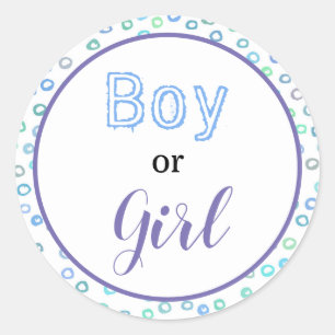 Cute Boy of Girl Gender ReveaI Ronde Sticker