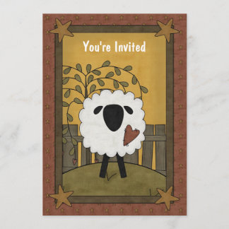 Cute Boy of Girl Lamb Sheep Baby shower 5"x7" Kaart