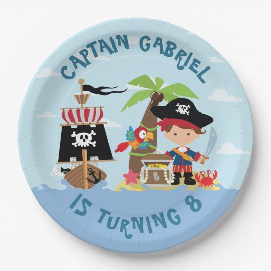 Cute Boy Pirate Party Paper Bord (Voorkant)