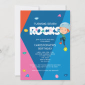 Cute Boy Rock Escalade Invitation d'anniversaire (Devant)