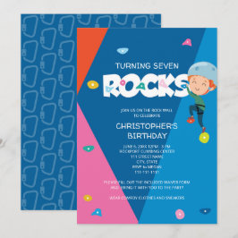 Cute Boy Rock tijdens de Birthday Invitation Kaart