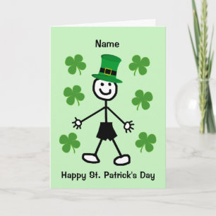Cute Boy St Patrick's Day Card Kaart