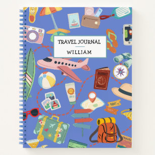 Cute Boy Travel Journal Texte personnalisé
