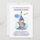 Cute Boys Blue Sea Otter Invitation Anniversaire (Devant)