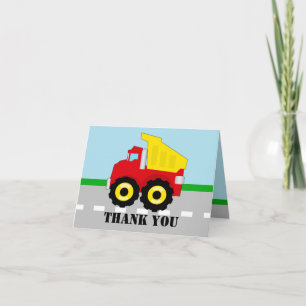 Cute Boy's Dump Truck Dank je kaarten