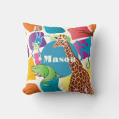 Cute Boy's Personalized Giraffe Monkey Alligator Kussen (Voorkant)