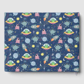 Cute Boys Space Pattern Baby shower Guest Book Gastenboek (Achterkant)