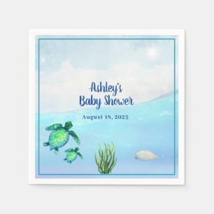 Cute Boys Zee Turtles Baby shower Napkins Servet