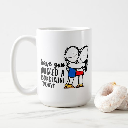 Cute BPD Awareness | Hug a Borderline | DBT-cadeau Koffiemok (Met donut)
