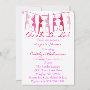 Cute Bra Bridal/Lingerie Shower Invitation Kaart