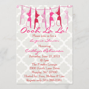 Cute Bra Bridal/Lingerie Shower Invitation Kaart