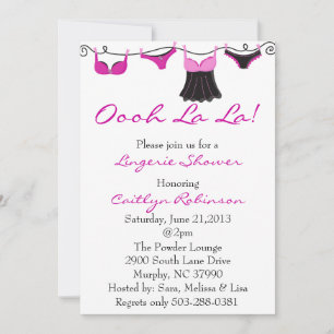 Cute Bra/Lingerie Bridal Shower Invitation Kaart